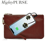 Mighty Purse Wristlet - Coated Leather - Wine Red
