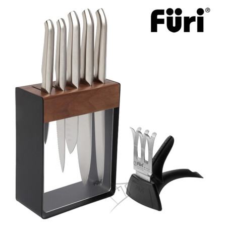 Furi Pro 7 piece Limited Edition Black Knife Block Set 