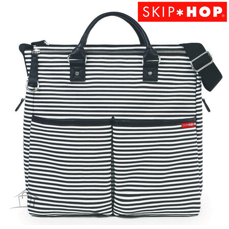 Skip Hop Duo Special Edition Diaper Bag - Black and White Stripe
